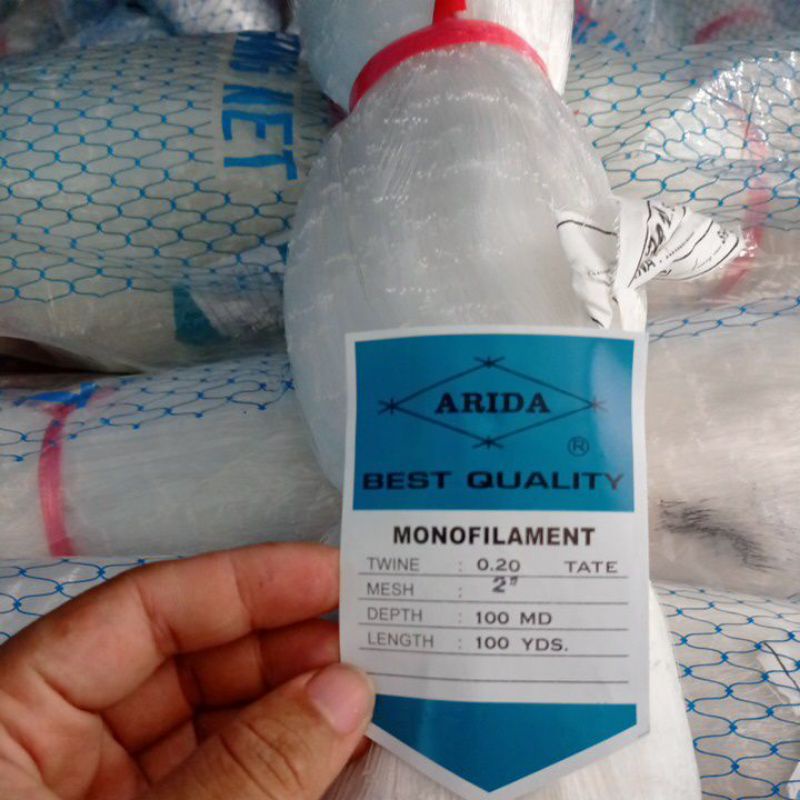 Jaring Ikan Arida 0.20 100md/100yds tate UKURAN TINGGAL PILIH 1¼ inchi -5 inchi Jaring Arida Jaring Pukat Ikan Jaring Ikan Murah Jaring Ikan Senar