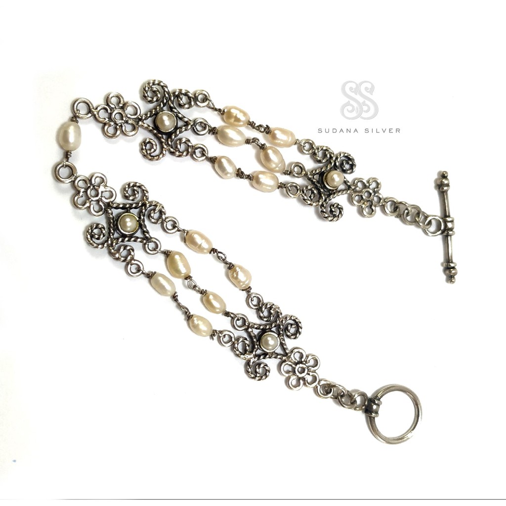 Gelang Rantai Mutiara Silver 925 Handmade Bali