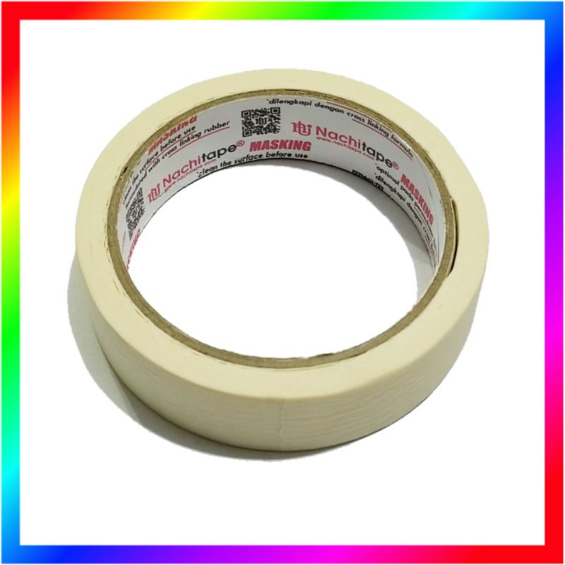 LAKBAN LEM KERTAS NACHI MASKING TAPE 1INCI 24 MM 20 YARDS