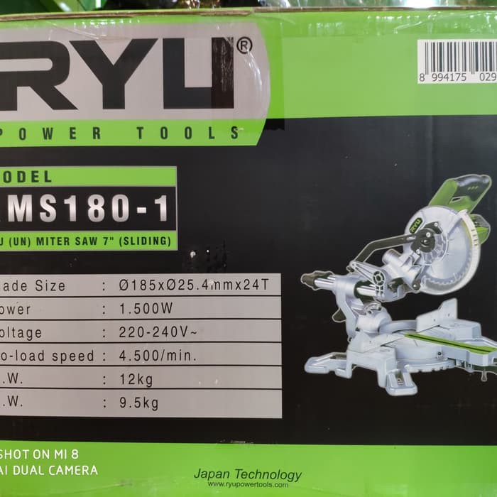 Miter Saw RYU RMS 180 Mesin Gergaji Potong Aluminium 7 inch -MESIN GERGAJI ALUMINIUM DAN KAYU SLIDING