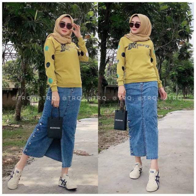 Setelan rok JEANS wash atasan ZOLAQU