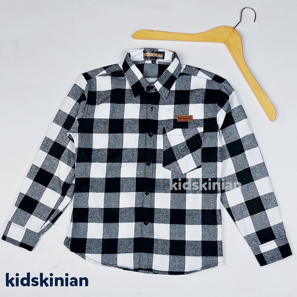 Kemeja Flanel anak laki laki dan Perempuan Baju Atasan Hem Planel Fashion Flannel Import usia umur 2 3 4 5 6 7 8 9 10 11 Tahun Cowok Cewek