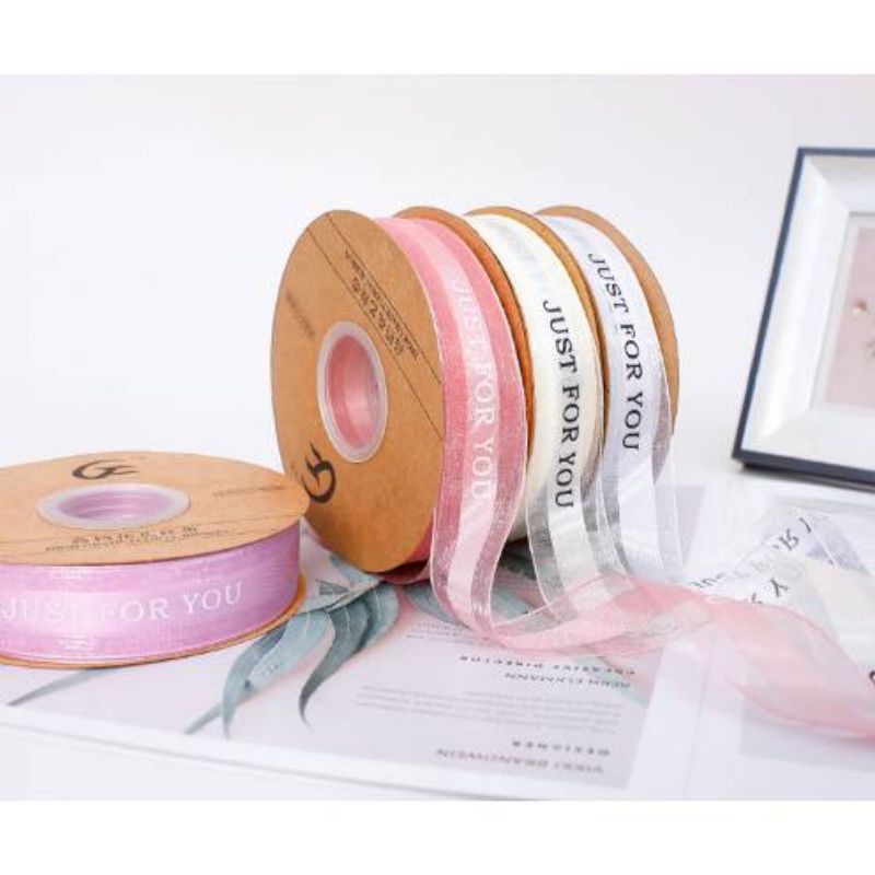 

Pita Just For You Organdi 2,5cm Organza Ribbon 25 mm Per Yard ( 90 cm) Pita Parcel Gift Hampers Pita Organdi Ribbon 2,5 cm DIY Crafts Tapes Card Wrapflower Bouquet Dekorasi Kado