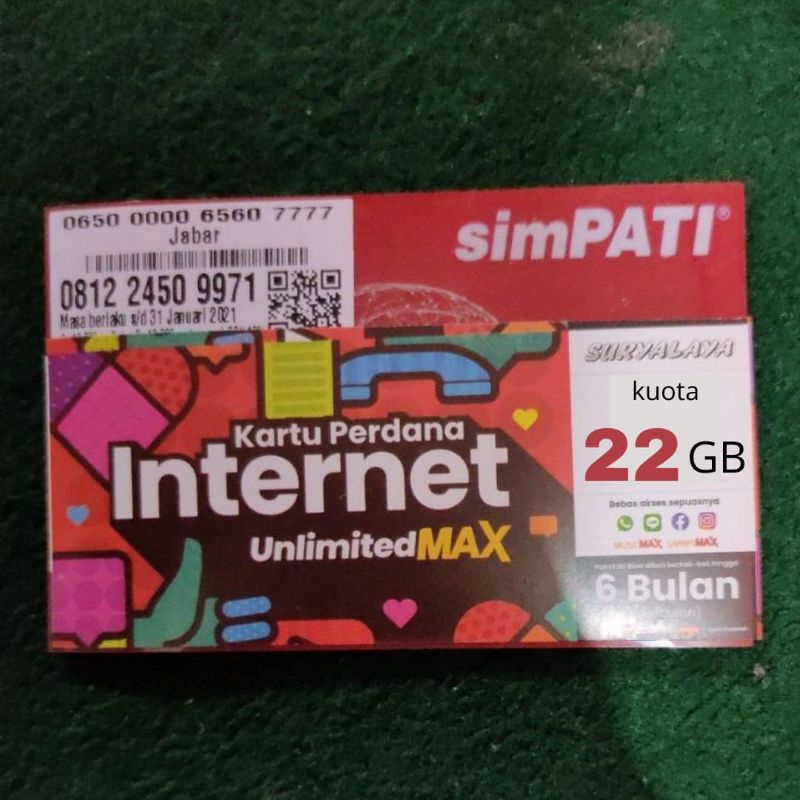 [EXP JUNI 2022] Telkomsel 22 GB [15+7GB UNLIMITED MAX]
