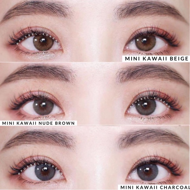 Mini kawaii charcoal nude beige olive softlens idol roze airy