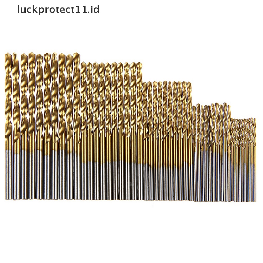 // Hg &amp; ID// 100/50pcs Alat Set Mata Bor Baja HSS High Speed Titanium Coated.