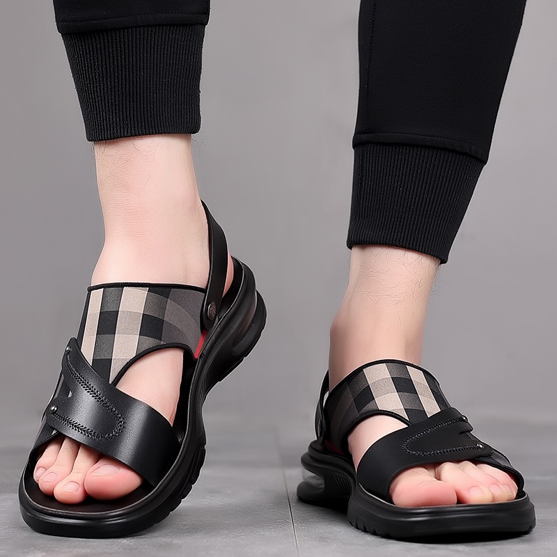 Terlaris Sports Sandal Hiking Kulit Asli Cowok Lentur Musim Panas Gunung Pria Sendal Mendaki Lentur Handmade Olahraga Keren 204