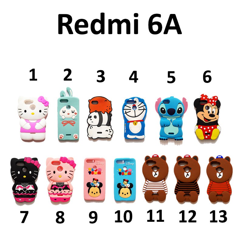 Silikon 3D karakter REDMI 6A  silicon softcase casing hp lucu karakter boneka / Silikon boneka lucu pelindung hp case tebal karet softcase lentur