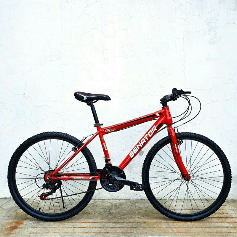Sepeda Gunung / Mountain Bike (MTB) Senator Tipe Cross 26 inch - Merah-Hitam