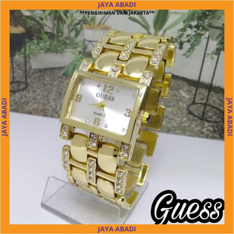 JAM TANGAN WANITA ANALOG MODEL GUESS GOLD B