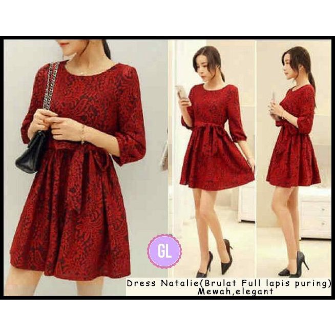 Dress Natal/Dress Imlek/Dress Pesta/Baju Natal/Baju Imlek/Dres Natalie