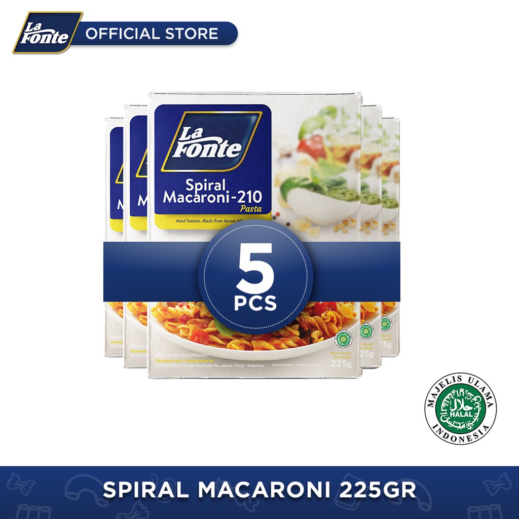 

La Fonte Spiral Macaroni 225gr - 5 Pcs