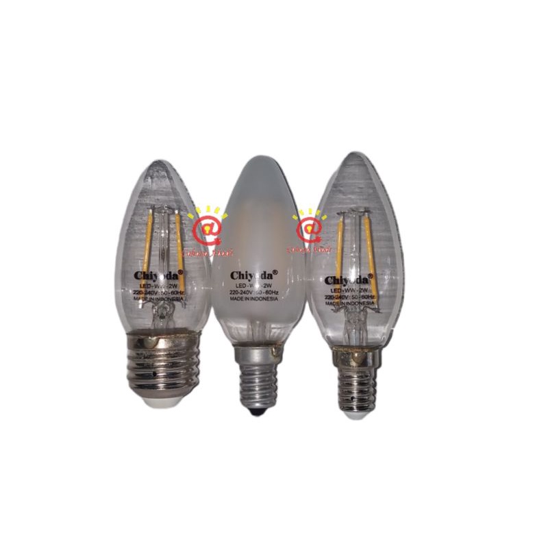 Chiyoda Led Filament 2 Watt Warm White Kuning C-35 C35 / Candle Led Filament 2W