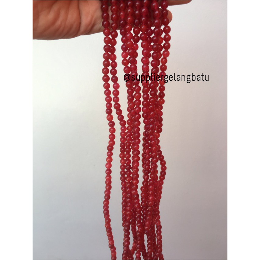 bahan gelang kalung batu 6mm red agate doff bahan kreasi premium akik aksesoris fashion craft grosir