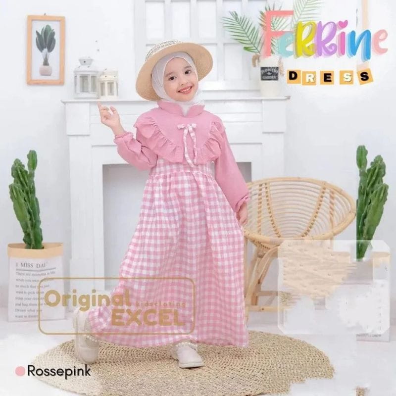 Gamis Terbaru Ferrine Dress Kids Gamis Anak Tanggung Umur 9-12 Tahun Pakaian Muslim Anak Perempuan Baju Anak Cewek