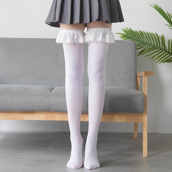 KK-29 overknee socks kaos kaki sepaha stocking renda gothic lolita