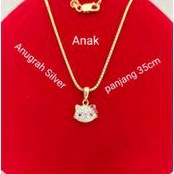 (COD)Kalung anak italy santa+liontin hello Kitty Rose gold perak asli 925/Silver lapisan mas kuning.