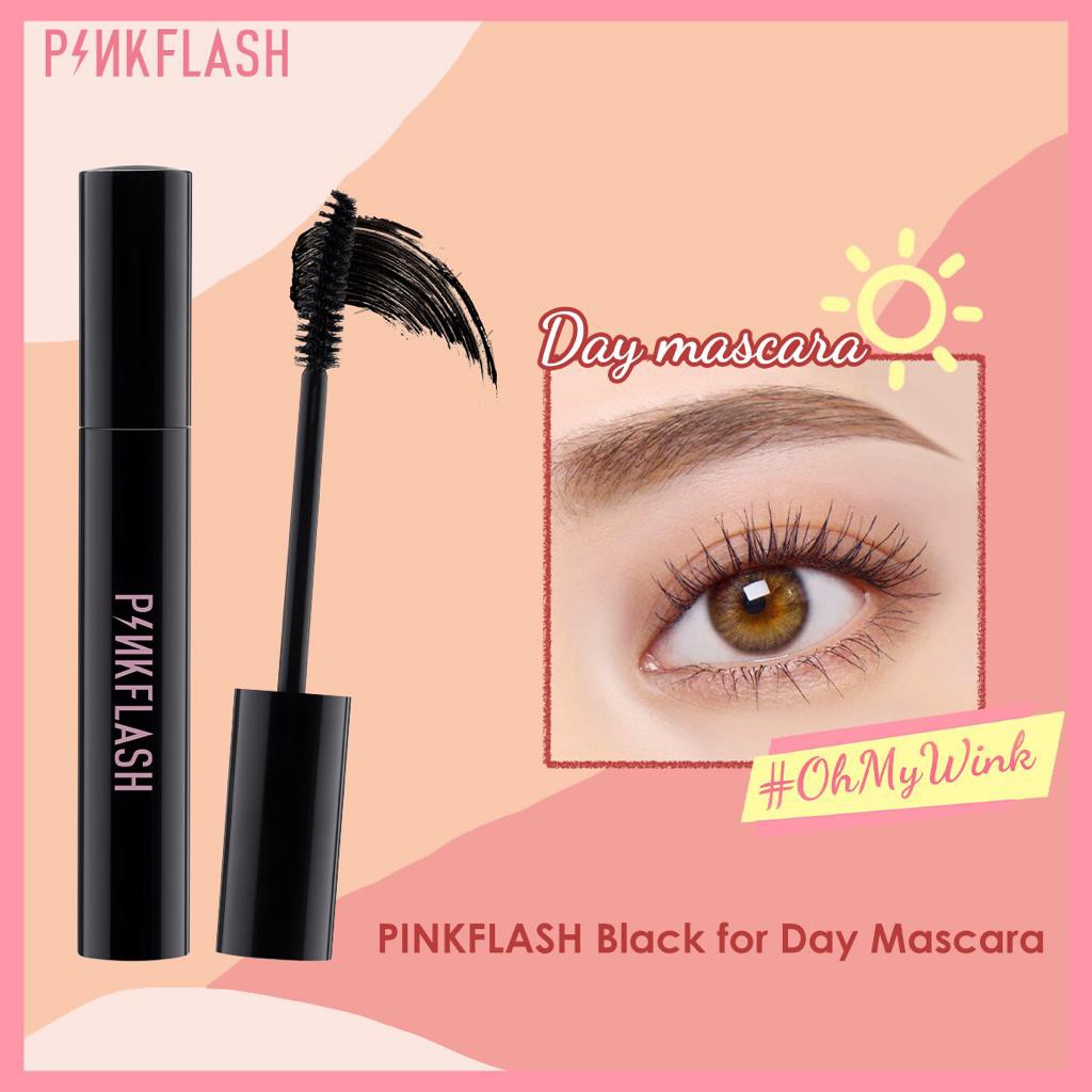 Pinkflash Oilproof Curl Mascara Volumezing Maskara Tahan Air Day &amp; Night Lengthening Volume