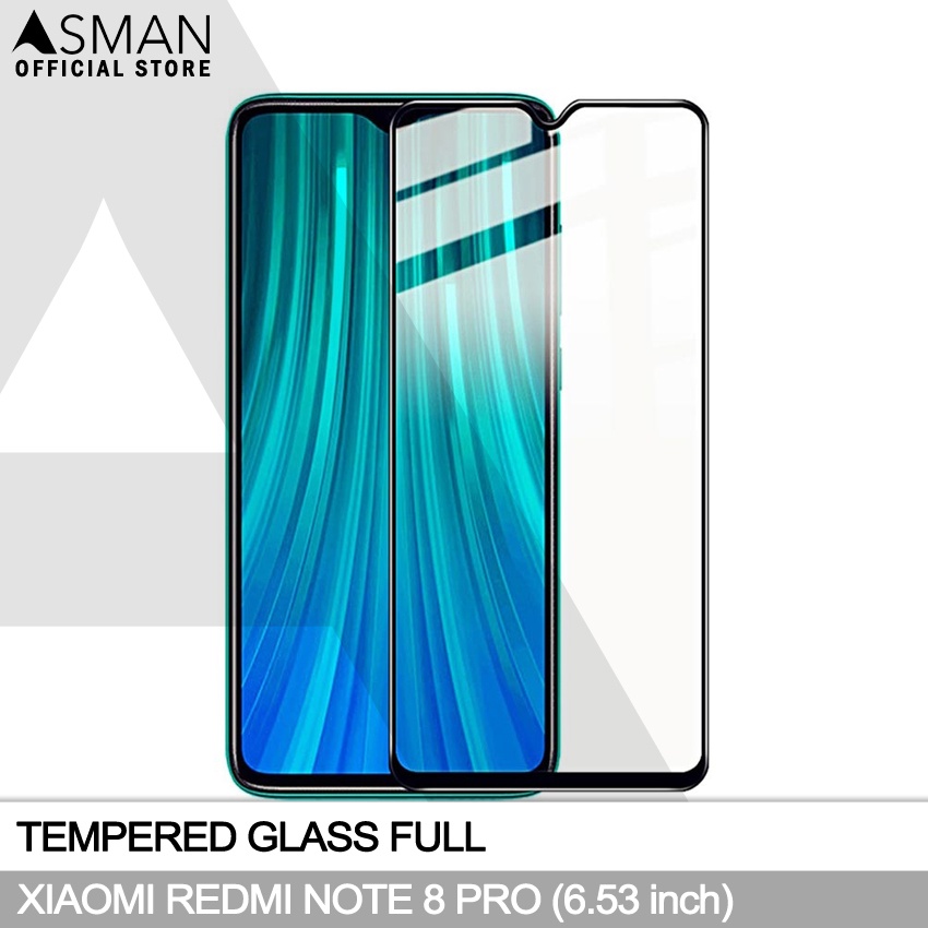 Tempered Glass Full Xiaomi Redmi Note 8 Pro (6.53&quot;) | Anti Gores Kaca - Hitam