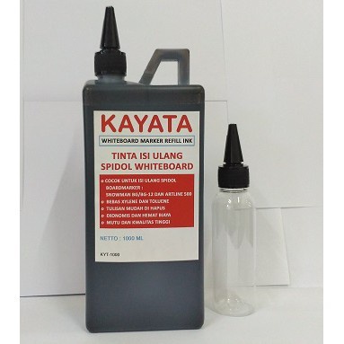 

Tinta isi ulang spidol whiteboard KAYATA Ukuran besar literan 1 LITER - Hitam