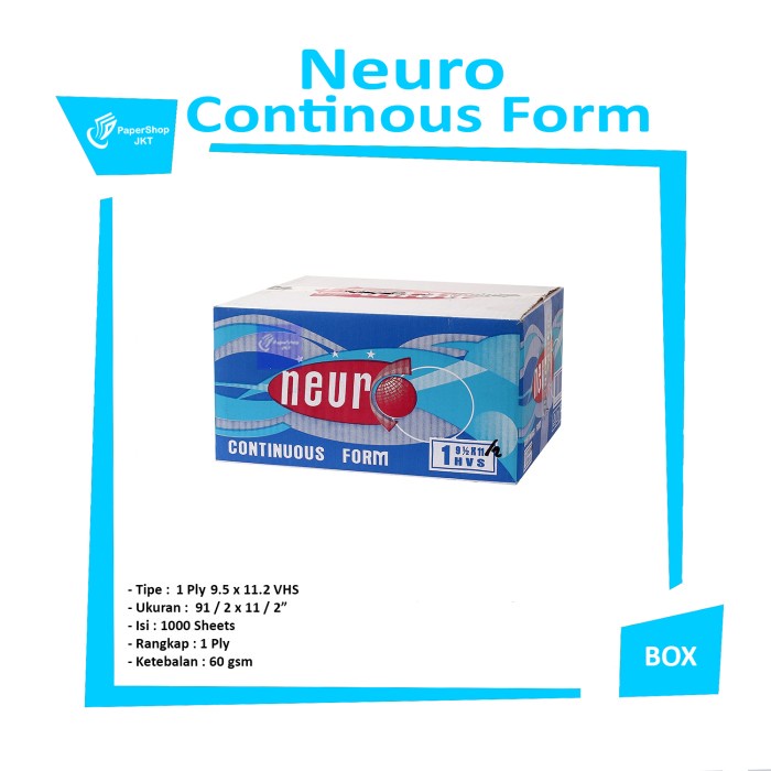 

(BISA COD) Continous Form 91/2 x 11 1 Ply/2 ( K1/2 Neuro ) / Kertas Komputer