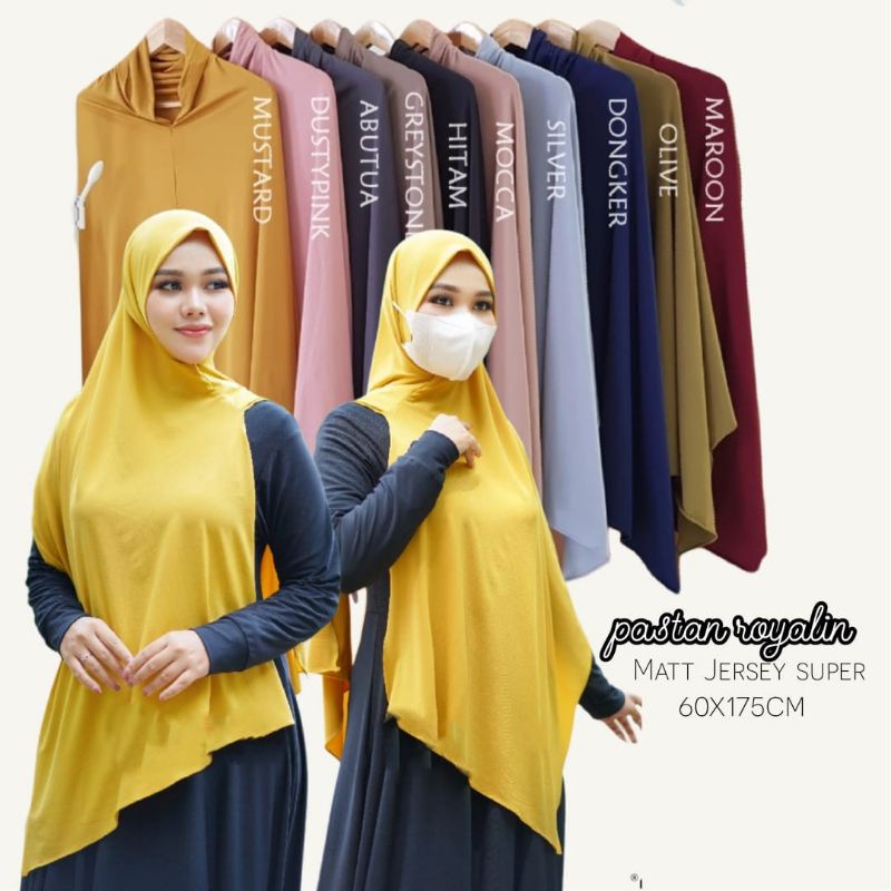 Hijabdiva - Pashmina instan Lubang telinga kiri kanan buat tali masker atau headseat original jersey