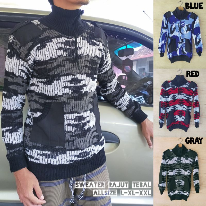 Sweater Rajut tebal Turtleneck pria original korea
