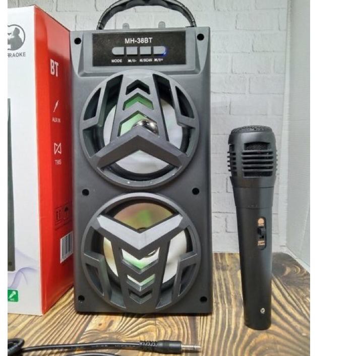 ○ Super Bass Speaker bluetooth MH-38BT MH-36BT - Speaker karaoke free mic ➭