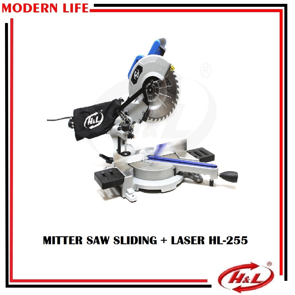 Mesin Potong Aluminium / Miter Saw Sliding + Laser 10inch HL-255