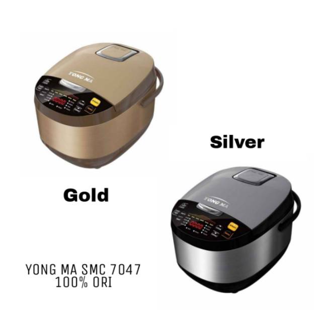 YONG MA SMC 7047 GOLD / SILVER Digital Rice Cooker ( 2L ) GARANSI RESMI YONG MA SMC7047 SMC-7047