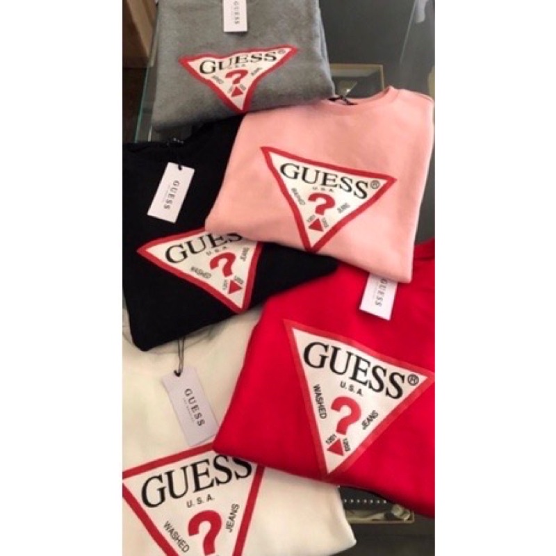 GUESS SEGITIGA - BLOUSE COUPLE KAPEL DEWASA ANAK AYAH KIDS OVERSIZE OVERSIZED PASBODY TSHIRT  TEE KA