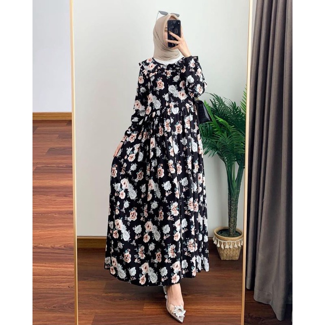 HAIMA DRESS KATUN / GAMIS KATUN MOTIF BUNGA