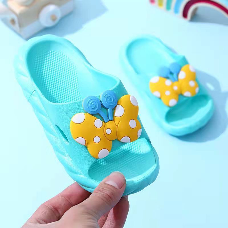 Sandal Slop Karet Anak Wanita Kupu Kupu Polkadot Import High Quality S2