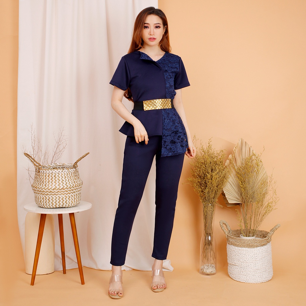 #fashion wanita #045 , STELAN SCUBA IMPORT PREMIUM KOMBINASI BRUKAT GLITER FREE BELT