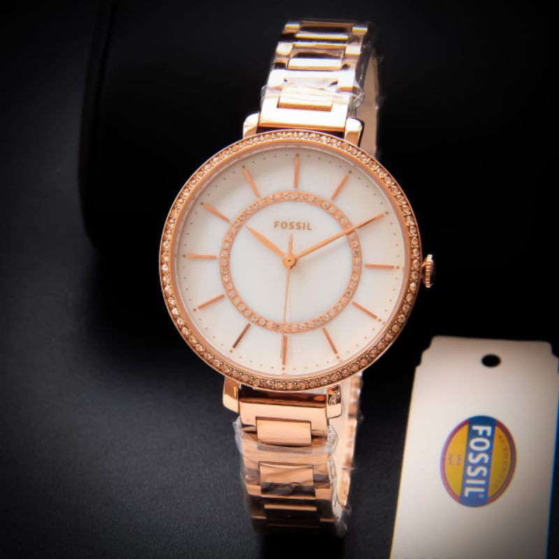 Jam Tangan Wanita Merk Fossil Type ES-4452 Original Stainless Baterai
