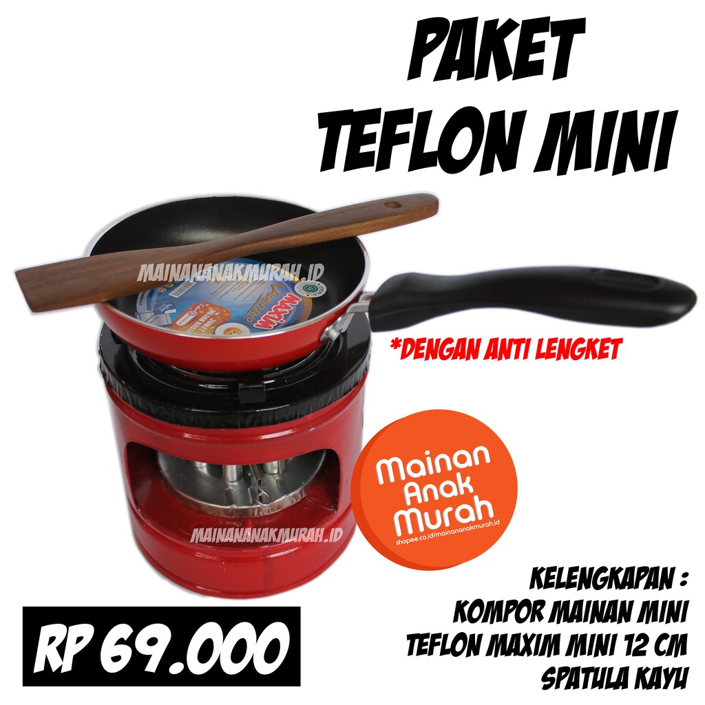 Paket Teflon Mini Kompor Mainan  Mini Masak  Masakan  Memasak 