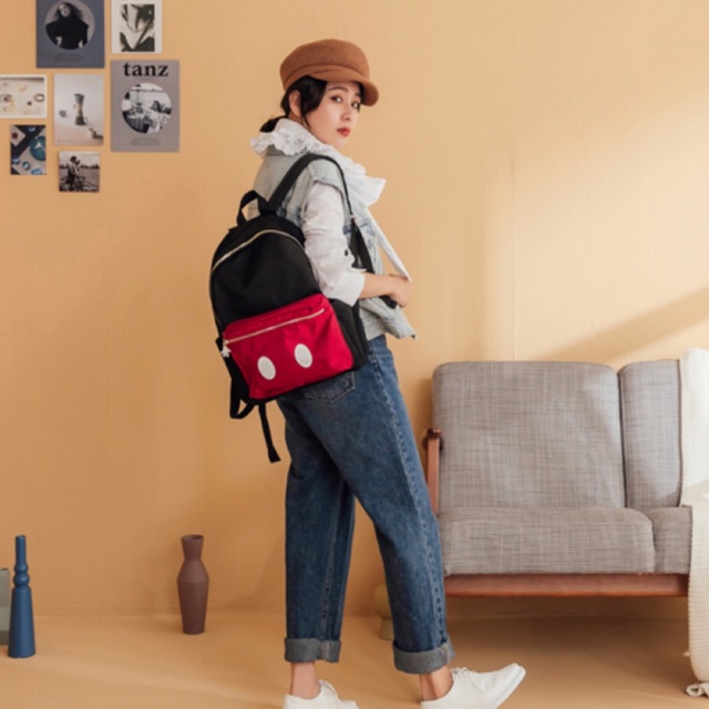 Gracegift Disney Collection Pocket Backpack Minnie, Mickey, Chip n Dale, Donald