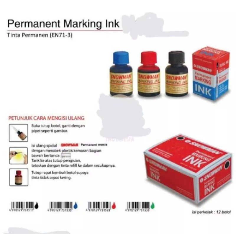 

TINTA PERMANENT INK (MERK SNOWMAN)