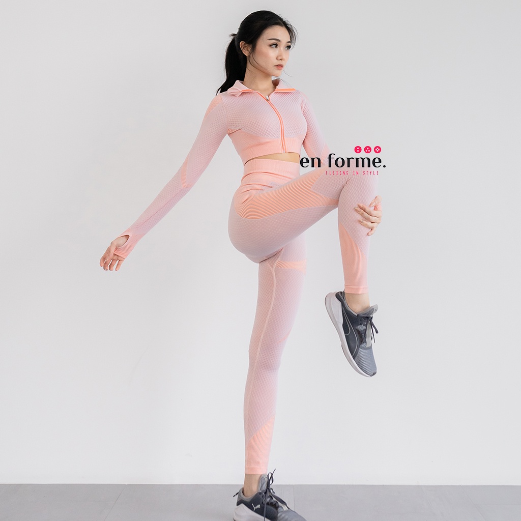 ENFORME - SELKA GYM SET - Seamless Knitted Sport Wear Fitness Set Clothing Yoga Women Gym Clothes Se