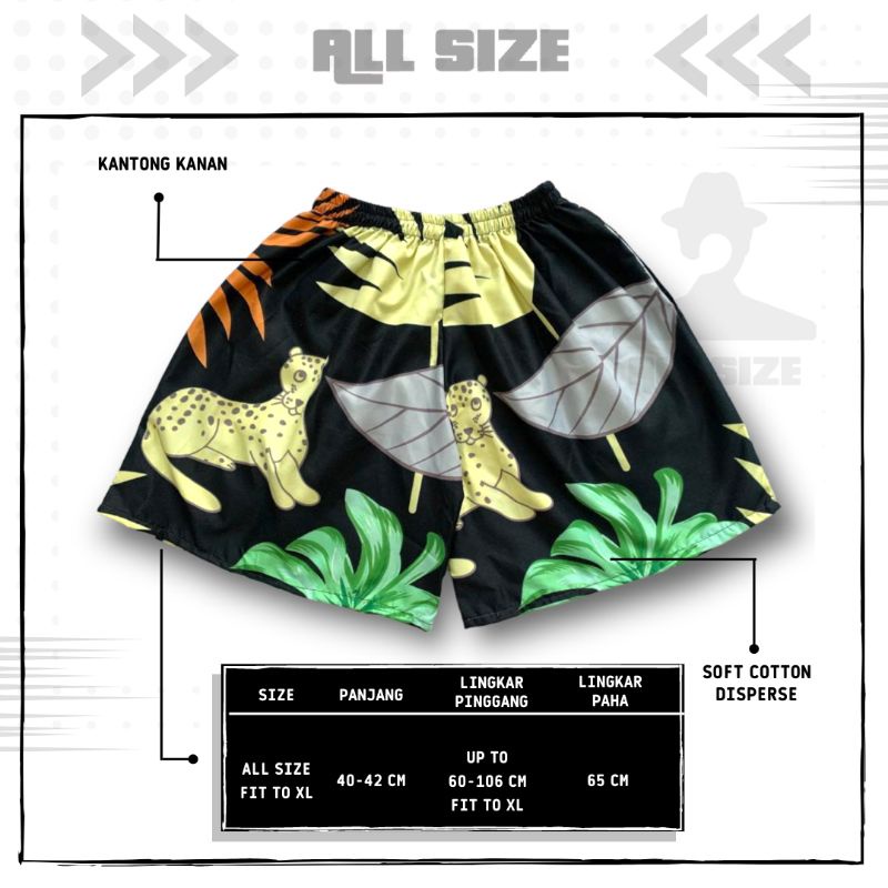 [ 45 MOTIF ] celana pendek boxer/kolor santai pria/wanita remaja/dewasa motif kotak/keramik hitam putih biru-M-14
