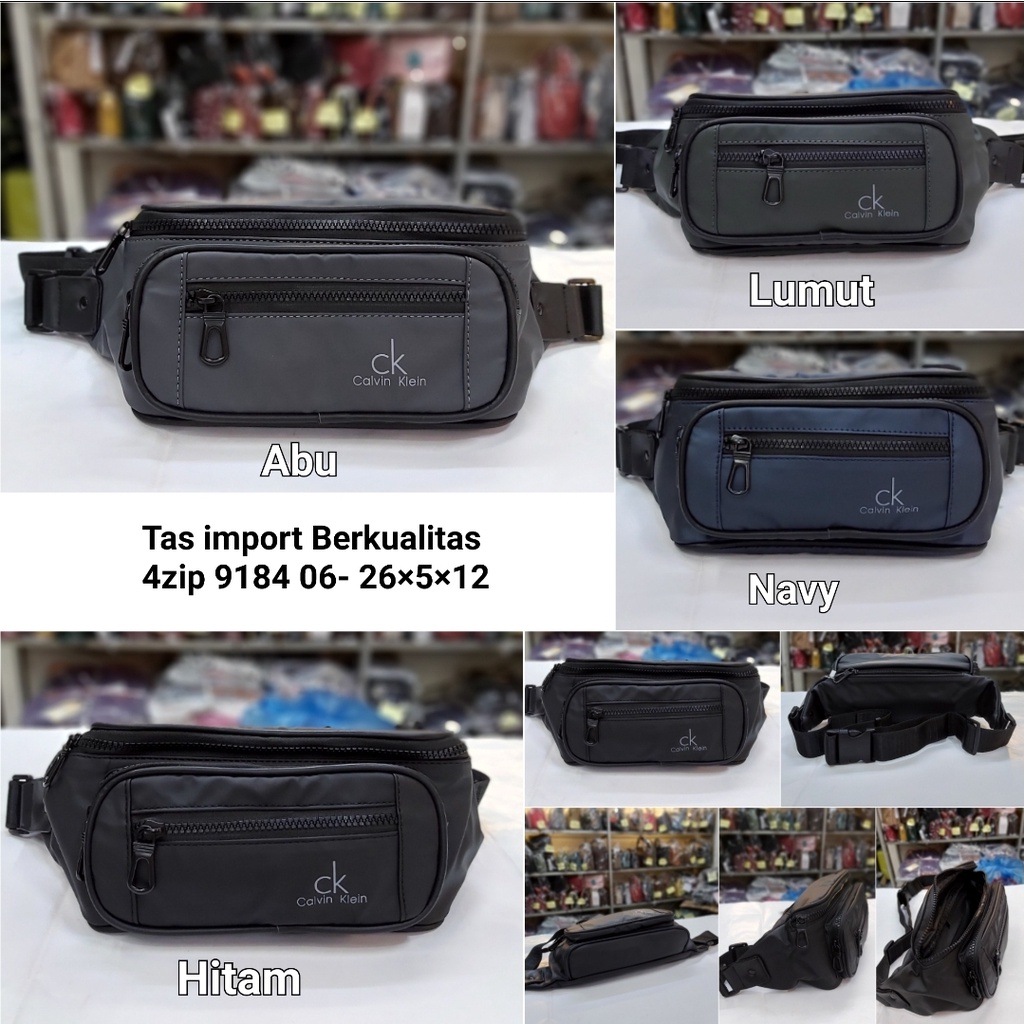 Waistbag import pria kulit elastis lentur dan empuk.