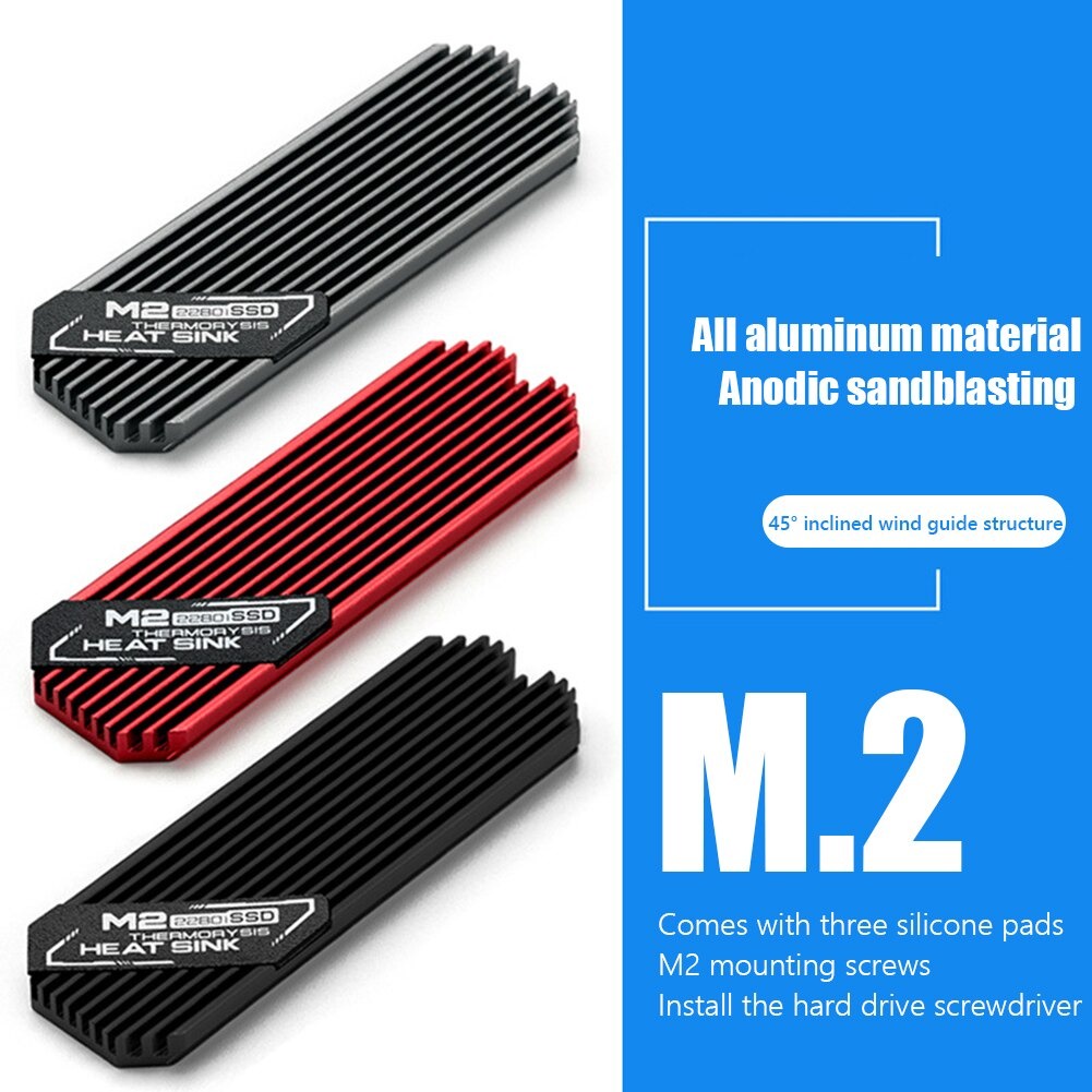 Ultra-thin M2 SSD Heatsink Cooler Heat Radiator for M.2 Solid State Disk 2280 PCIe NVMe Cooling Thermal Pads