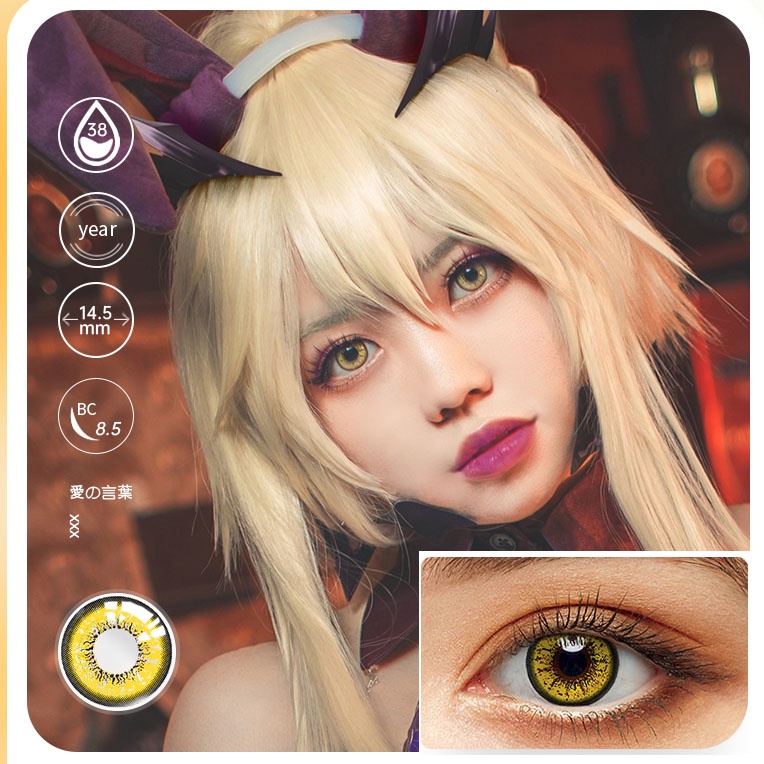 [✅COD] Softlens / Kontak Lensa berwarna anime kosplay game halloween Costumes series softlens mata korea normal minus (0.00) bella red purple/CRAZY color free lenscase