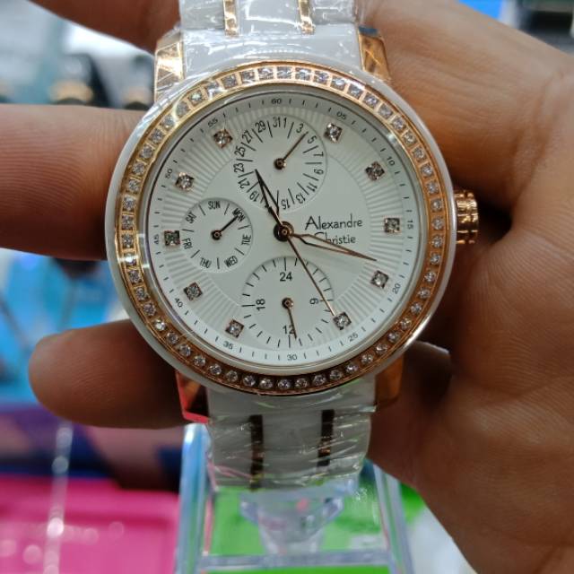 jam tangan Wanita/cewek ALEXANDRE CHRISTIE KERAMIK