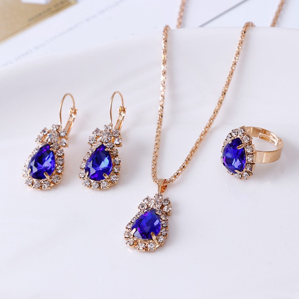 Hu Hu Hu Hu Hu Alat Bantu Pasang Kacamata♡ 3pcs / Set Kalung Liontin Bentuk Tetesan Air Tahan Aus Untuk Aksesoris Pernikahan