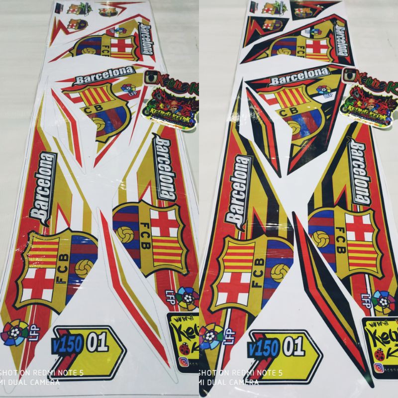 (BISA COD) STRIPING STIKER LIS VARIASI MOTOR HONDA VARIO 125 - 150 LED LAMA 2015-2017 CLUB BARCELONA