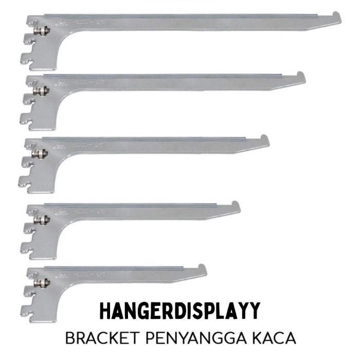 Bracket Kaca Stainless 20 cm Import | Siku Braket Penyangga Rak Kaca Display