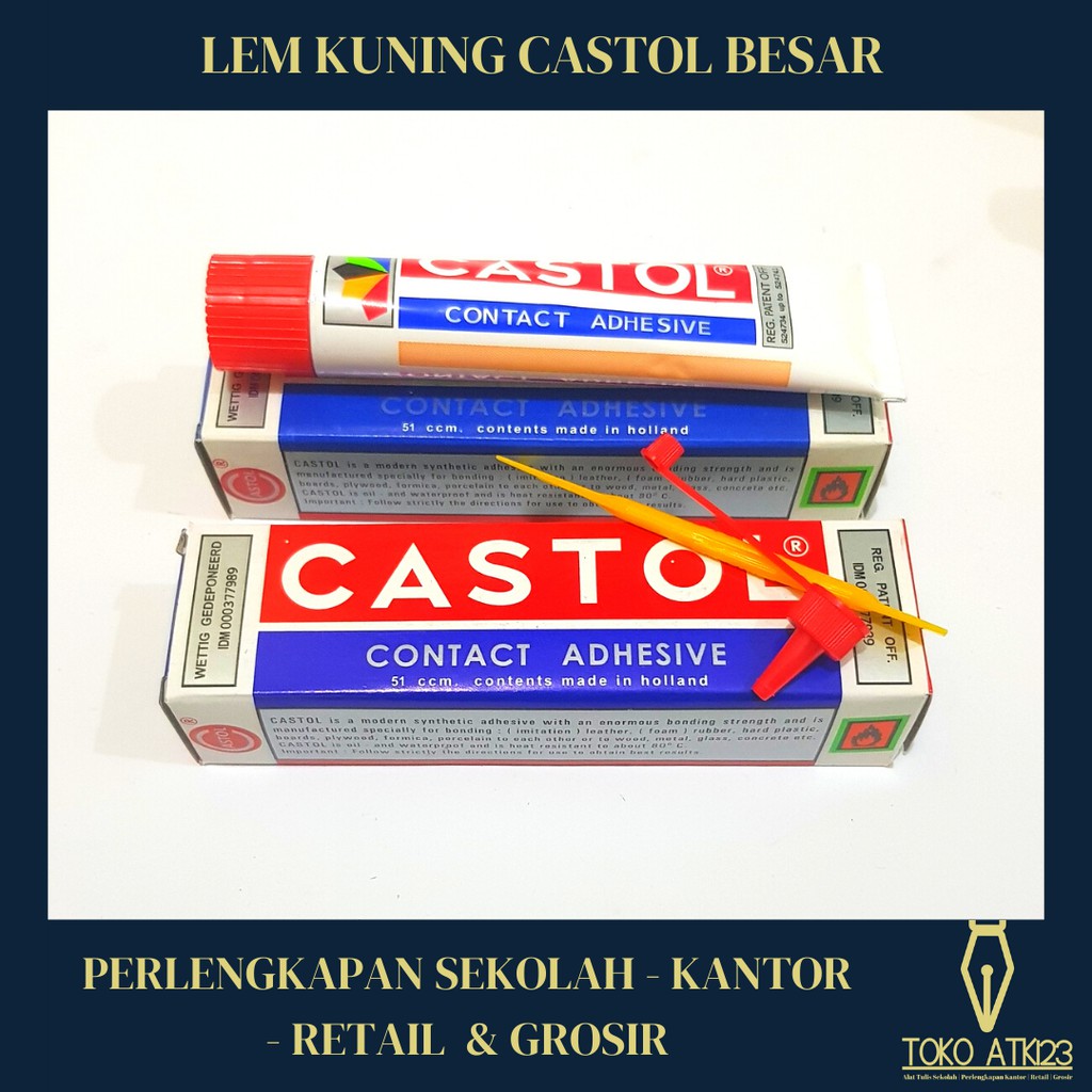 Lem Kertas Cair Merk Castol Besar 51ccm