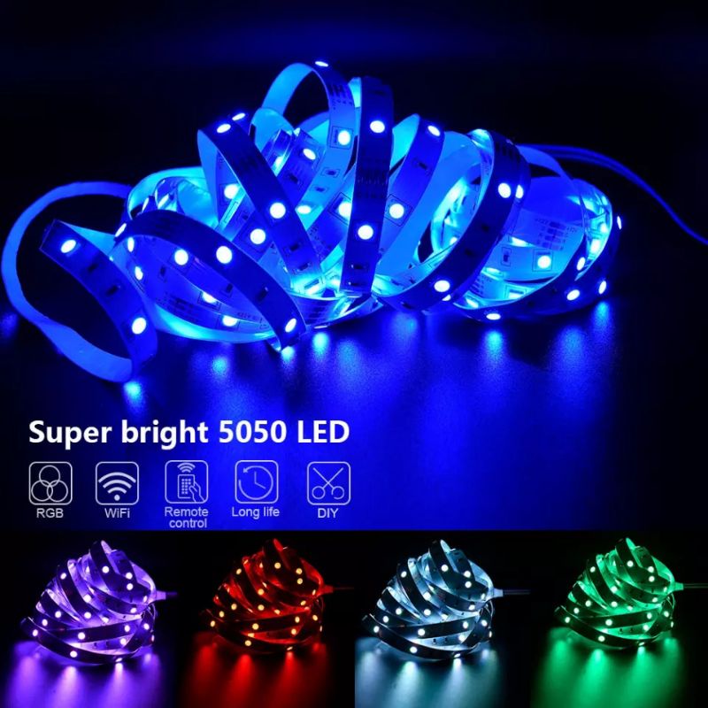 PAKET LAMPU LED STRIP RGB BLUETOOTH REMOTE CONTROLLER APLIKASI HP HIAS KAMAR TIKTOK VIRAL CEILING GAME MEJA DINDING TEMPEL 5M 10M 15M 3528 5050