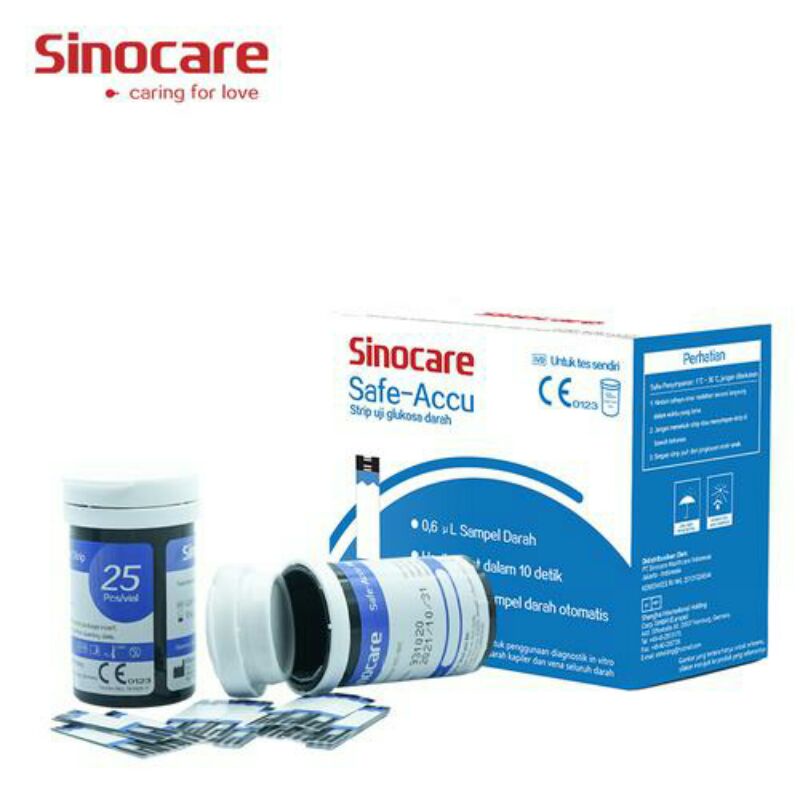 50 Strip 50 Jarum Lancet Cek Gula Darah Sinocare Safe Accu